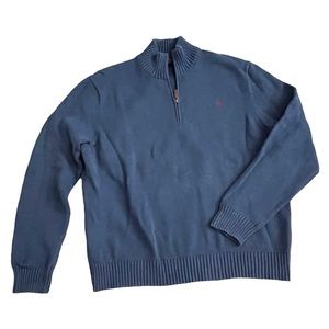 Polo by Ralph Lauren Men's Quarter-Zip Cotton Sweater in Derby Blue Heather